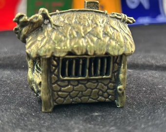 Brûle-encens en bronze antique : encensoir temple Tibet