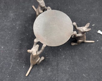 Bandeja de bronce antiguo con forma de canguro, soporte para animales, candelabro retro de cobre, decoración de escritorio P137