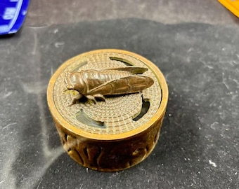 Quemador de incienso de cigarra de cobre, incensario aromático zen, decoración de mesa de té chino