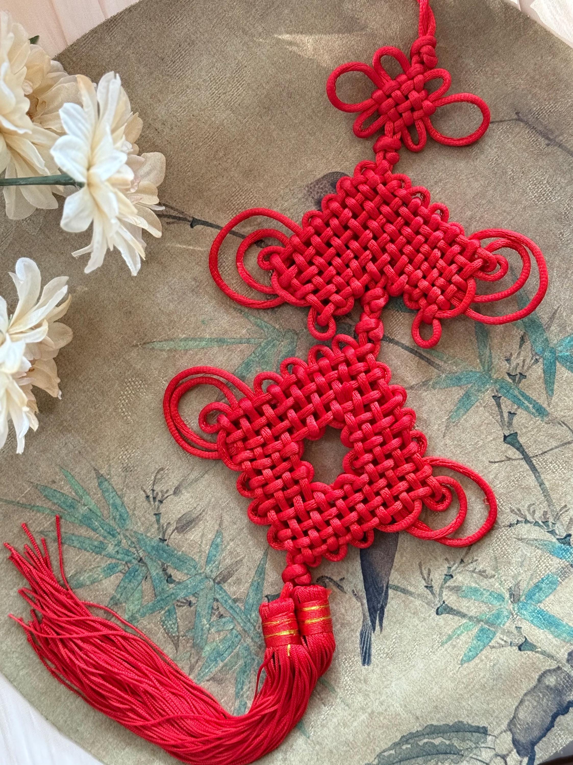 Chinese Knots Tassel Red Chinese Knot Room Wall Ornament Fu Charac 