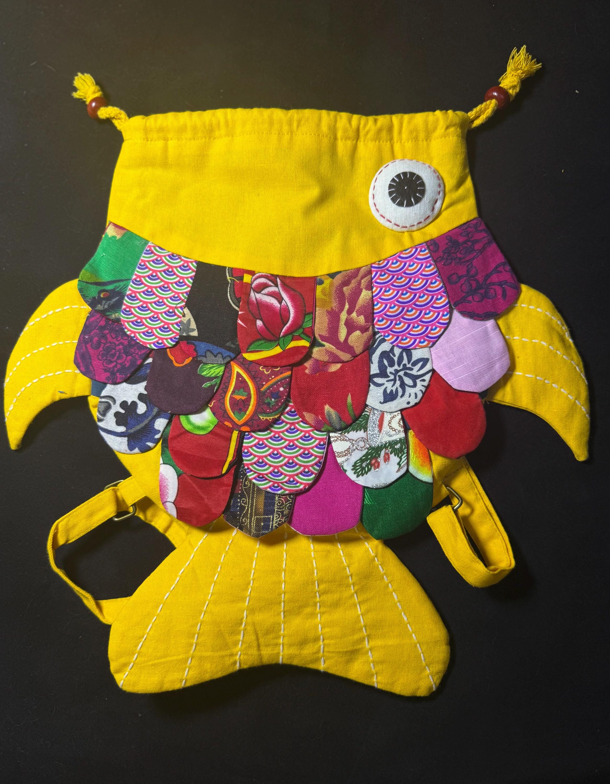 Fish Shape Backpack Handmade Fish Shape Backpack | Colorful Patchwork Koi Bag | Unique Kids ...