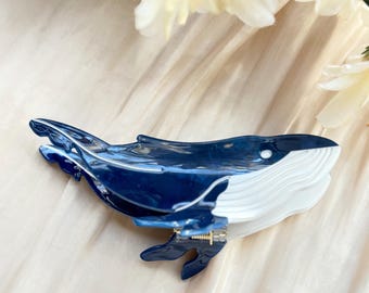 Whale Hair Clip | Blue Ocean Animal Hair Claw | Cute Whale Claw Clip | Aesthetic Marine Sea Life Accessory