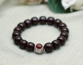 Pulsera de cuentas Bodhi / Pulsera de la suerte / Joyería de plata de la suerte / Joyería para la ansiedad y la concentración / Pulsera unisex / Cuentas naturales
