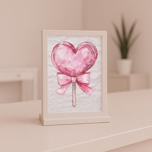 Pink Heart Lollipop Printable Poster