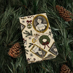 Bookish Gift Wrap – Jane Austen Christmas Wrapping Paper, Literary Holiday, Regency Book Lover image 1