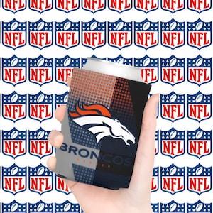 Denver Broncos Can Cooler, NFL Game Day Beverage Holder, Football Party Favor, Sports Fan Gift, Tailgate Accessory