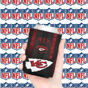 Kansas City Chiefs Can Cooler - NFL Game Day Beverage Sleeve, Tailgate Party Accessory, Football Fan Gear, Sports Gift