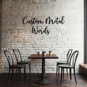 Personalized Metal Words Wall Art, Custom Name Sign for Home, Script Metal Lettering, Modern Word Art Gift, Handmade Wall Decoration