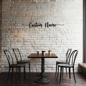 Custom Name Metal Wall Art, Personalized Script Sign for Home, Modern Family Name Wall Decor, Bedroom Nursery Entryway Metal Name Sign