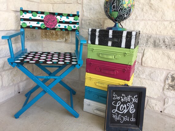 Sale For New Teacher Gift Custom Painted Director Chair As Shown And Ready To Ship Do What You Love Plus Free Name Personalized On Back