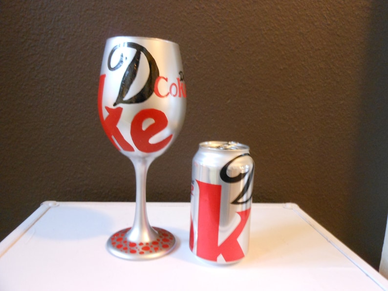 Diet Coke Anyone Wine Glass Custom Painted Fun Gift For The | Etsy