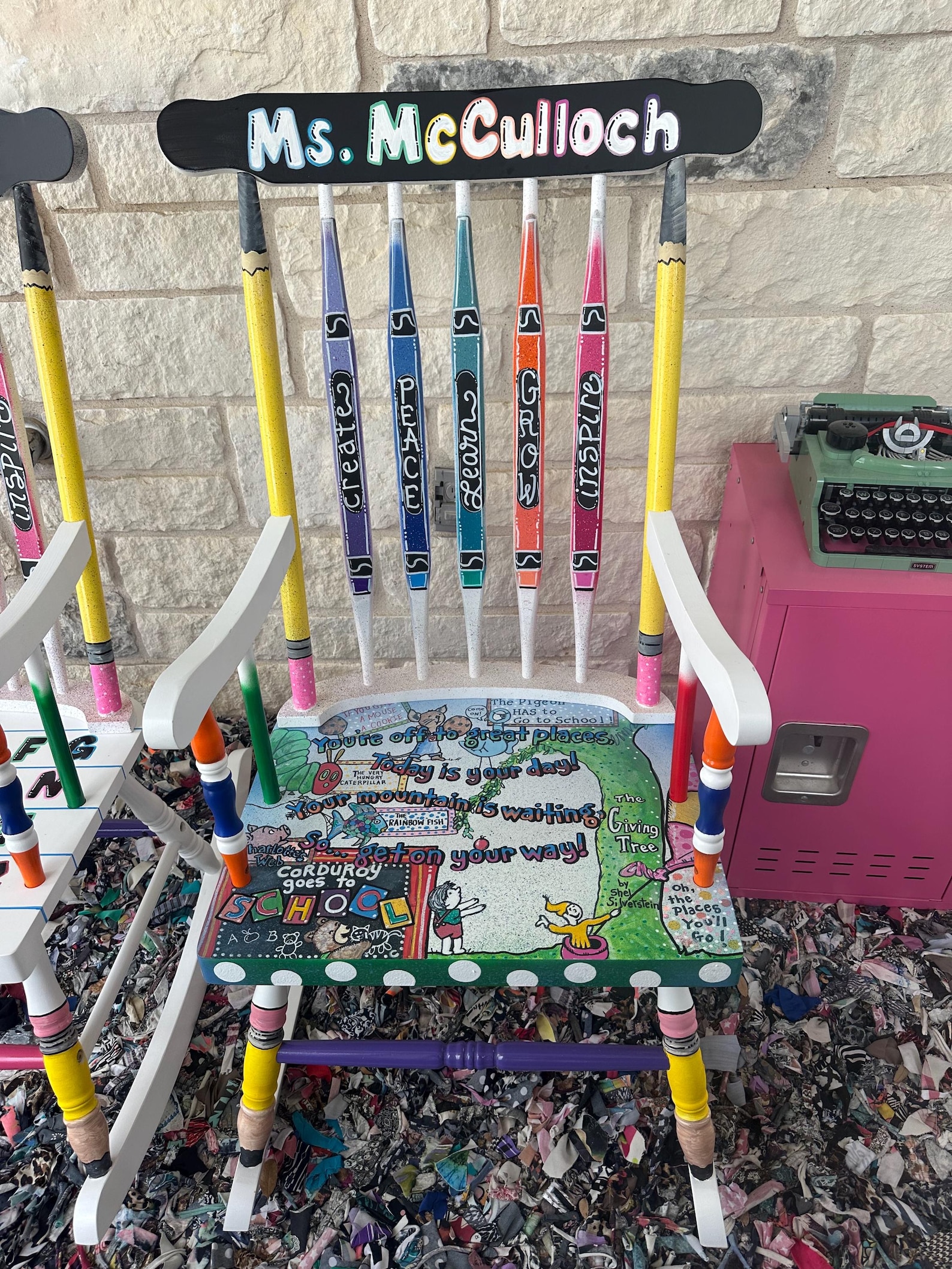 Teacger Rocking Chair Custom Teacher Rocking Chair, Classroom Decor, Reading Specialist Chair ...
