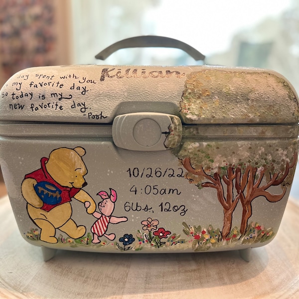 Winnie the Pooh Custom order for a painted vintage traincase with your ideas