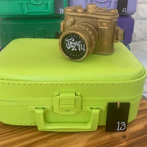 Yellow 60's Vintage Cutie & A Real One of a Kind Treasure Luggage Storage Train Case Original "Going to Grandma's" free “best day” bag sale