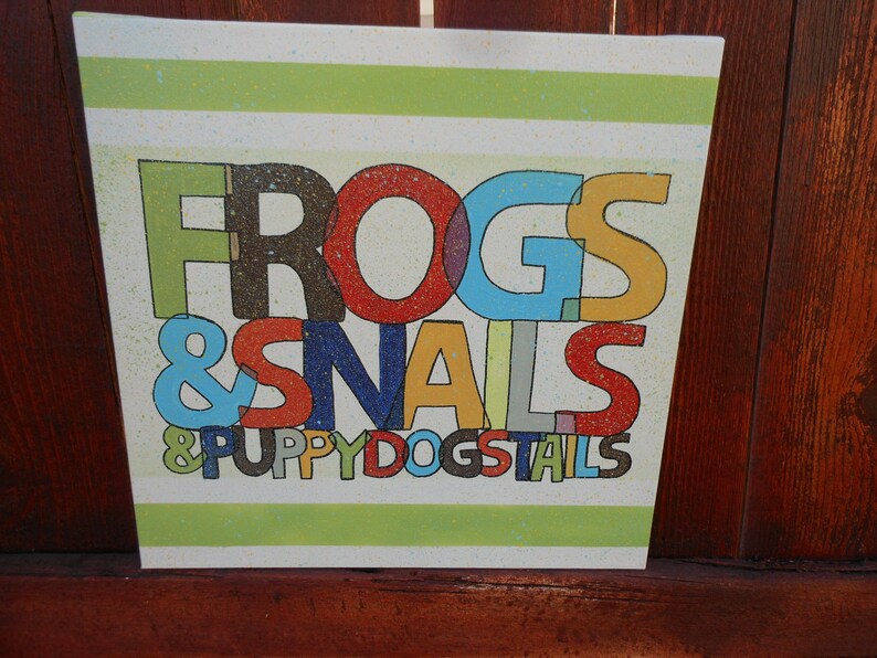 Frogs and Snails and Puppy Dog Tails Gallery Wrapped Square Etsy