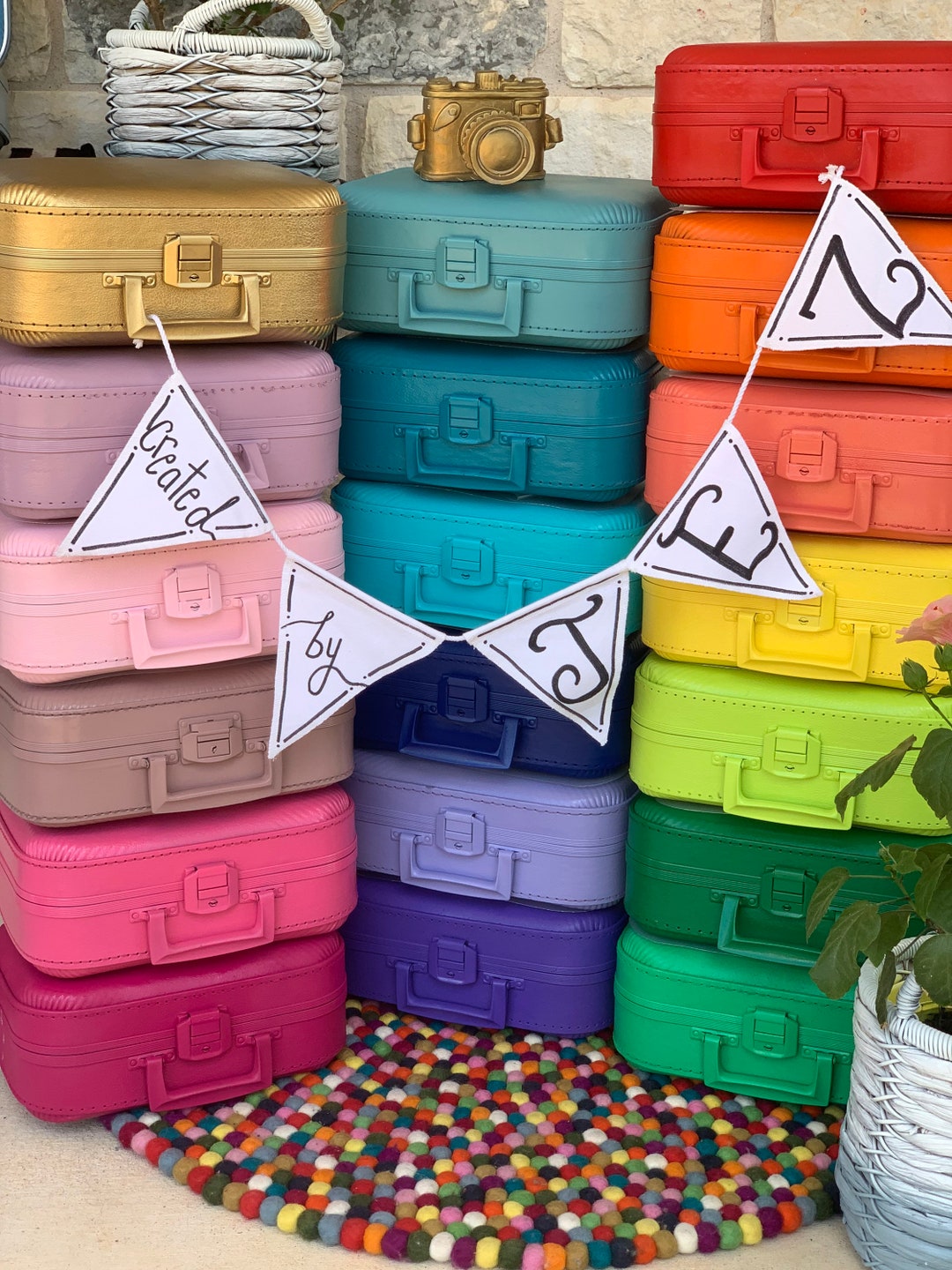 Baby Vault by JEZ4U Classic Vintage Suitcase for Baby's First Treasures