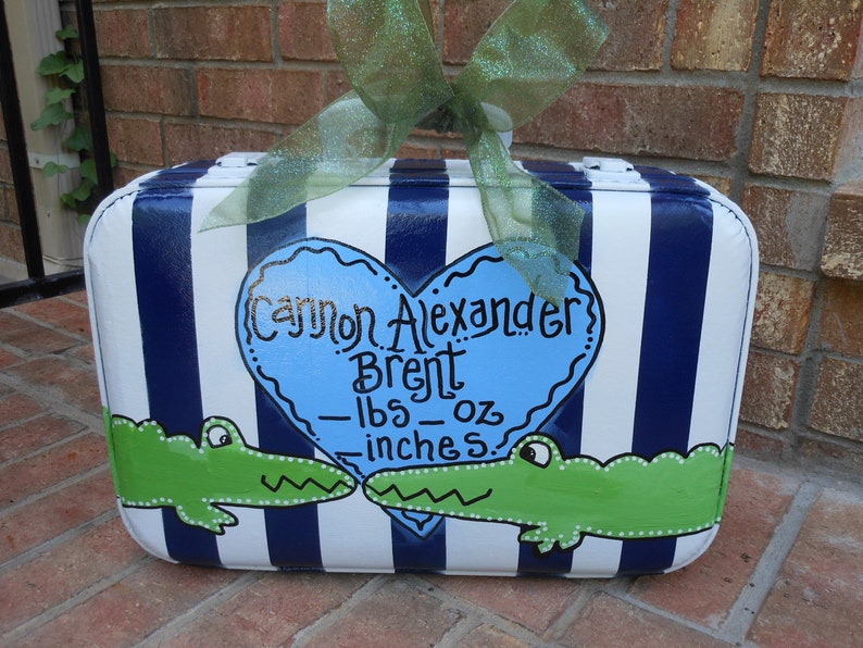 Jez4U Custom Hand painted Suitcase for Baby Boy Alligator Etsy