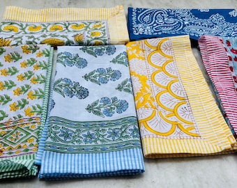 intage Block Printed Cotton Bandanas, Summer Cotton Headscarf, Beach Headwrap, Bikers Gift, Indian Cotton Bandanas, Party Bandanas