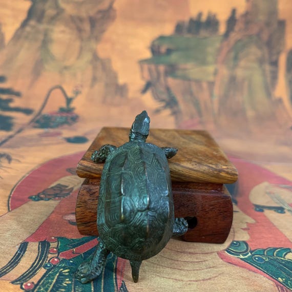 Vintage Copper Tea Pet Turtle Wealth Longevity Zen Decor