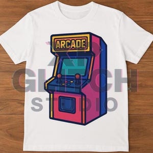 Retro Arcade Machine SVG-bundel | Inclusief png + dxf | Gamer-cut-bestand voor Cricut & Silhouette | Gaming-svg uit de jaren 80 voor shirts + feestjes + decor