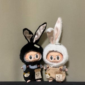Fluffy Bunny Costume Set – Fits 13cm MoonDoll Dolls, Not Compatible with Crybaby