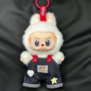 Cute Outfit Set for Labubu Doll – Fits Series 1/2/3 – Bunny Hoodie Overalls | Doll Not Included