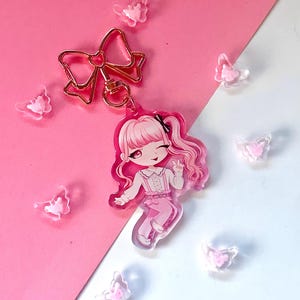 Mizuki Akiyama double sided 2.5 inch acrylic keychain | casual outfit | pjsk bag charm
