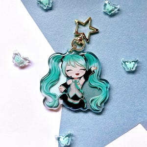 Hatsune Miku double sided 2.5 inch acrylic keychain | vocaloid bag charm