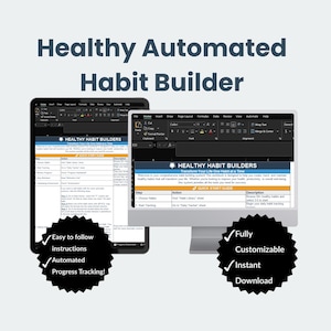 Healthy Habit Builder Google Sheets Template Editable Digital Download Habit Tracker Daily Progress Dashboard Motivation Journal Habit Coach