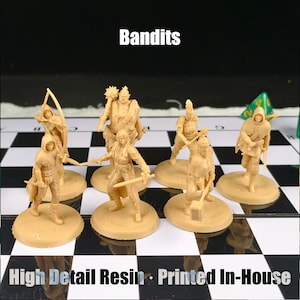 Bandits Miniaturen Set – 7 Einzigartige 28mm/32mm Miniaturen für D&D/TTRPG – Monster Figuren – Hochdetaillierte DnD NPCs – Tabletop Spiel Figur