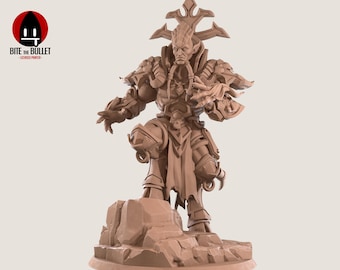 Eredar Warlock Miniature - DnD Boss for TTRPG & Wargaming - Resin 3D Print - Demonic Commander Style - 35mm Scale – Tabletop Game Figurine