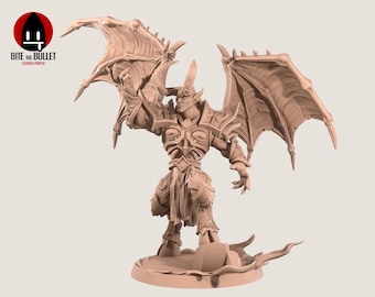 Dreadlord Necromancer Miniature - Demon Undead Caster for TTRPG & Wargaming - 3D Print - Dark Fantasy Villain – Tabletop Game Figurine