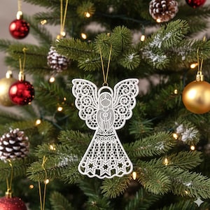 FSL Angel Christmas  embroidery Lace Machine Embroidery Designs Instant Download 4size