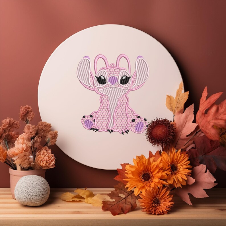 Pendientes colgantes bordados rosas con puntada FSL, diseños de bordado, descarga instantánea, 3 tamaños imagen 8