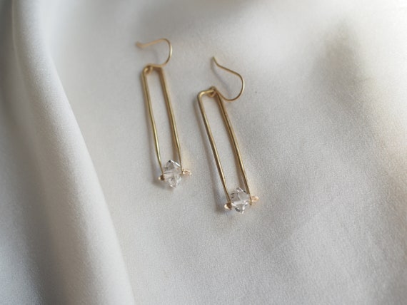 Herkimer Diamond Crystal Earrings Dainty Earrings Choose | Etsy
