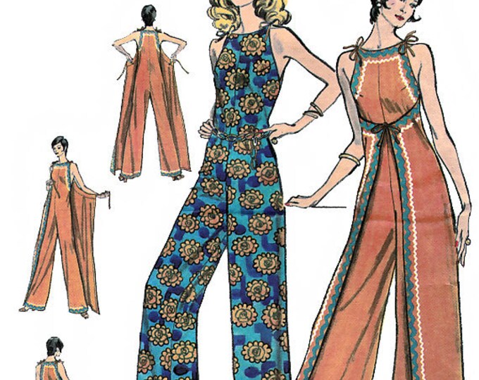 Vogue 8335 Vintage 70s Misses' Lounge Wrap Jumpsuit Sewing Pattern ...