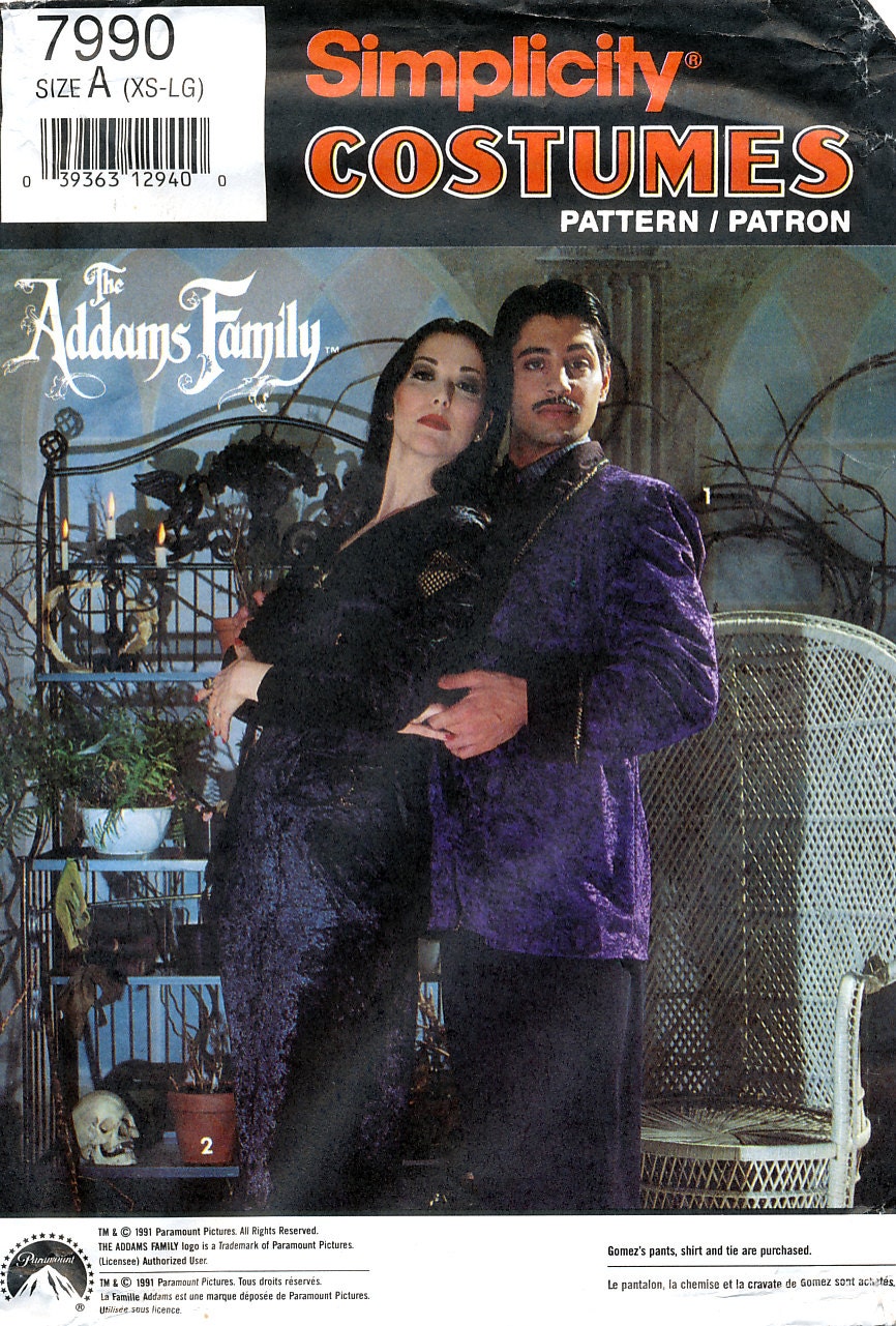 Simplicity official Addams Family costume pattern