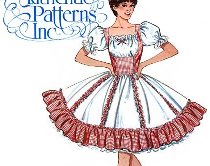 Authentic Patterns Inc 324 Misses' Square Dance Dress Sewing Pattern ...
