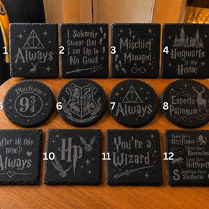 Harry Potter Inspired Slate Coasters.