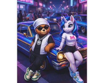 Club Mello Urban Rhythmus Poster | Neon Auto Szene, Streetwear Wandkunst