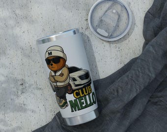 Club Mello Mello Chibi Tumbler / Bär Cartoon Reisebecher | Streetwear Trinkgefäße | Urban Style Tasse