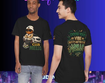 Club Mello Mello Bär Tee / Reit sauber Streetwear Shirt | Städtische Cartoon Grafik | Hip Hop-Stil | Wähle deinen Vibe