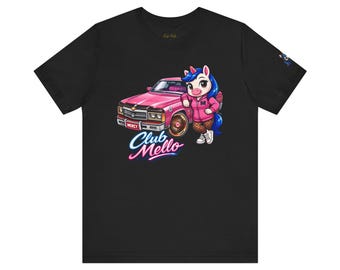 Club Mello Mercy Chibi T-Shirt | Rosa Auto Einhorn Streetwear Shirt