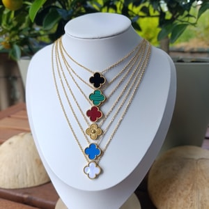 Gold Plated Four Leaf Clover Necklace: Non-Tarnish Charm