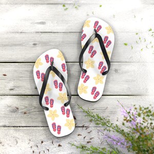 Colorful Floral Flip Flops | Summer Beach Footwear, Vacation Sandals, Tropical Accessories, Gift for Her, Poolside Style