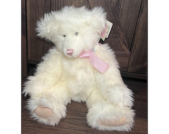 Vintage Mary Meyer Soft PEARLY White and Pink TEDDY BEAR 7