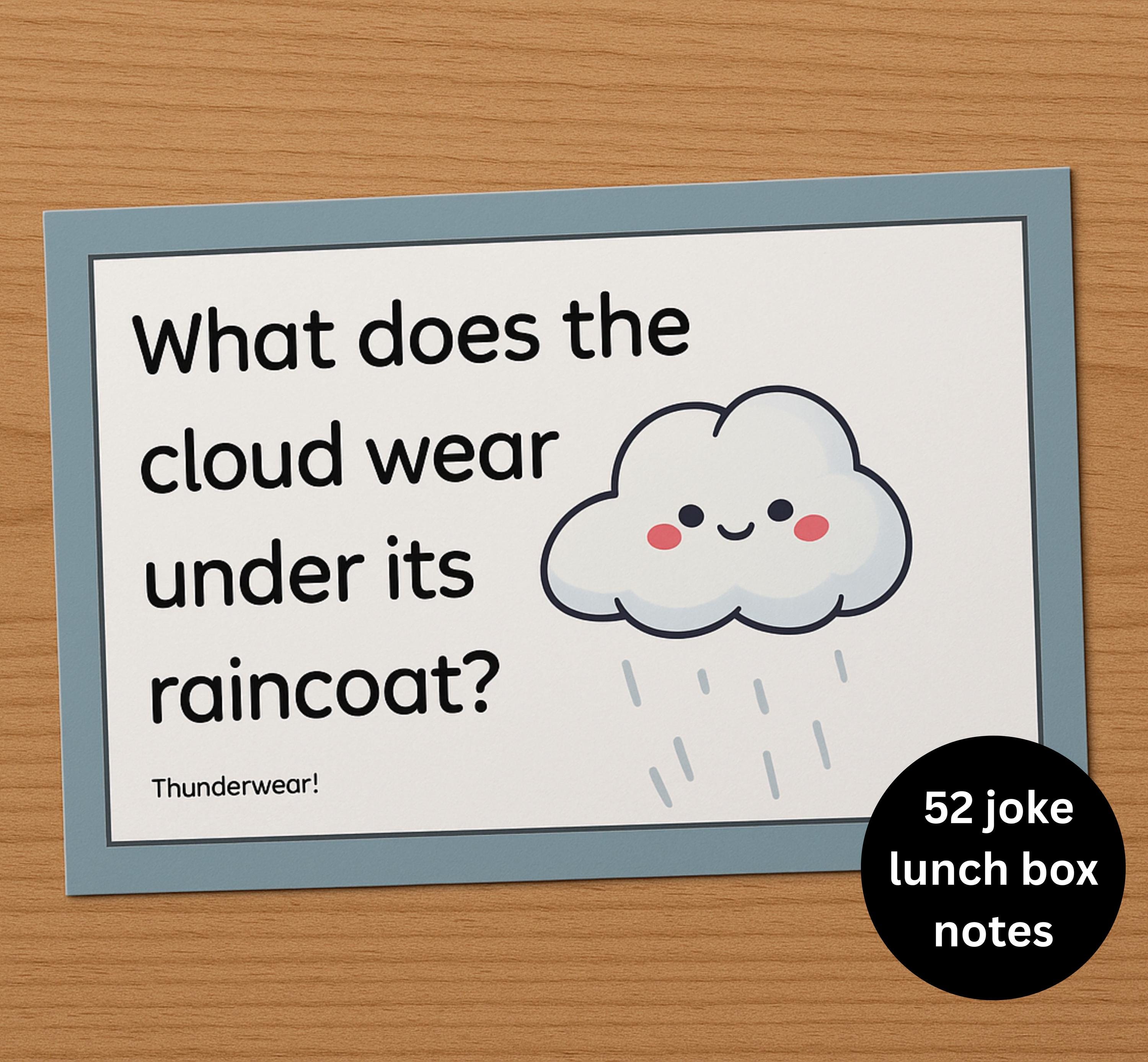 52 Funny Lunch Box Joke Cards for Kids – Printable Lunch Notes With ...