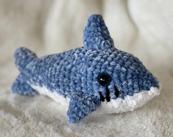 Crochet Shark Plushie, Soft Amigurumi Toy