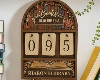 Spersonalizowany rejestr książek, licznik przeczytanych książek 2025, spersonalizowana półka na książki przeczytane w tym roku