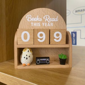 Licznik książek w stylu vintage, drukowany w 3D, licznik przeczytanych książek w tym roku, dekoracja półki dla miłośników książek zdjęcie 6